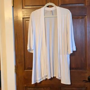 White light weight open front cardigan